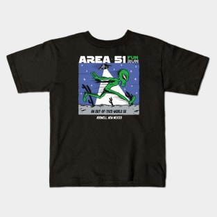 Area 51 Fun Run // Funny Running Alien Kids T-Shirt